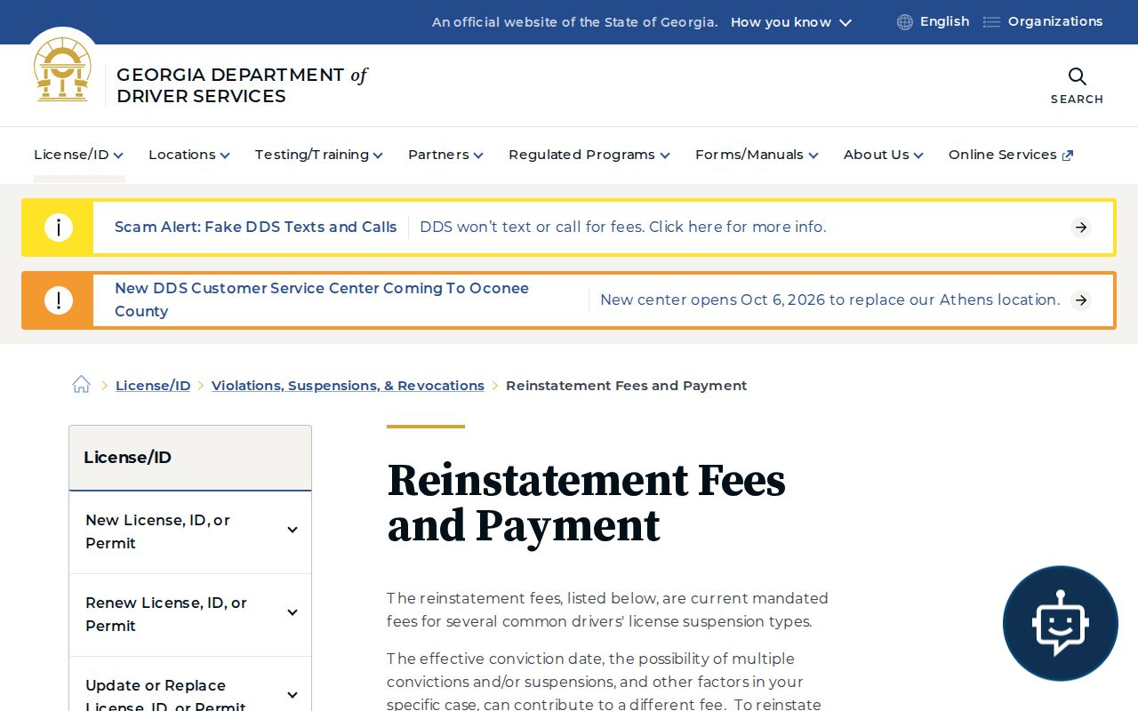 Twiggs County traffic warrant Georgia DDS reinstatement fees