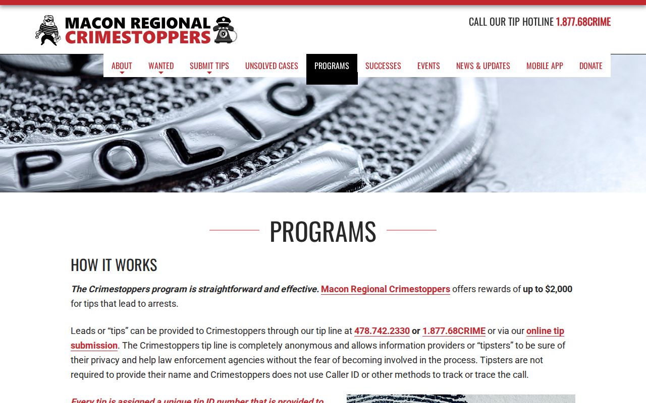 Twiggs County most wanted Crime Stoppers program